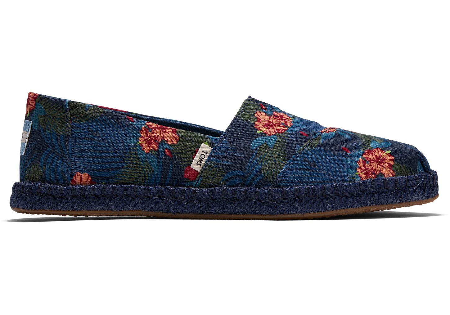 Toms Tropical Print - Womens Alpargata Espadrilles - Navy - NZ - 527016JSL